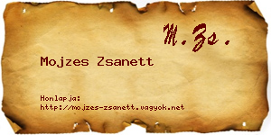 Mojzes Zsanett névjegykártya